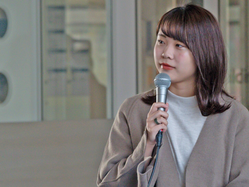 就職活動は「メンタルコントロールが必要」と振り返った、神戸学院大学4年生の沓内啓羽さん