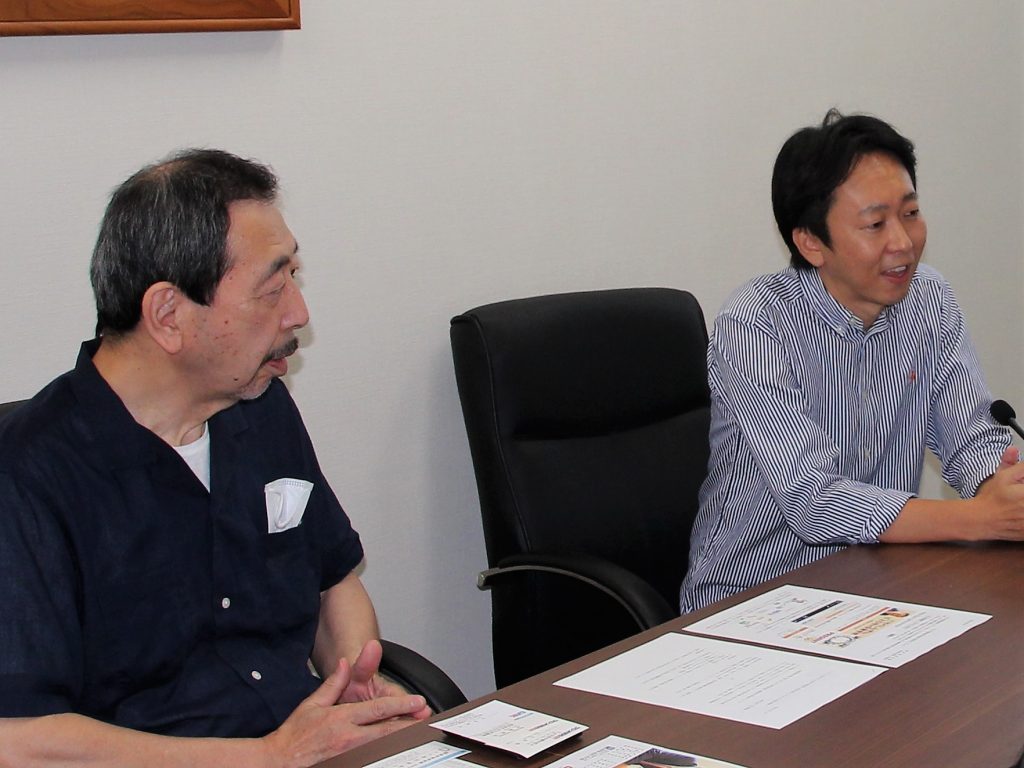 ソリッドソニック株式会社の代表取締役CEOの久保貴弘さん（右）と、取締役CTOの田中哲廣さん（左）