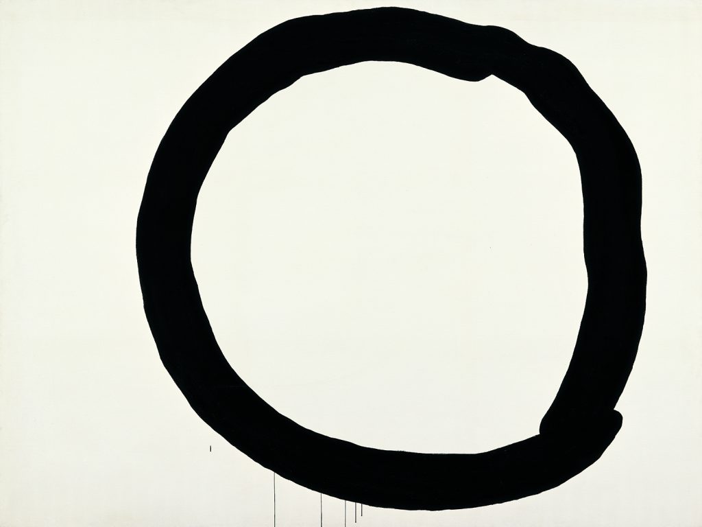 吉原治良　《白地に黒い円》　1967年　油彩、布　芦屋市立美術博物館蔵
