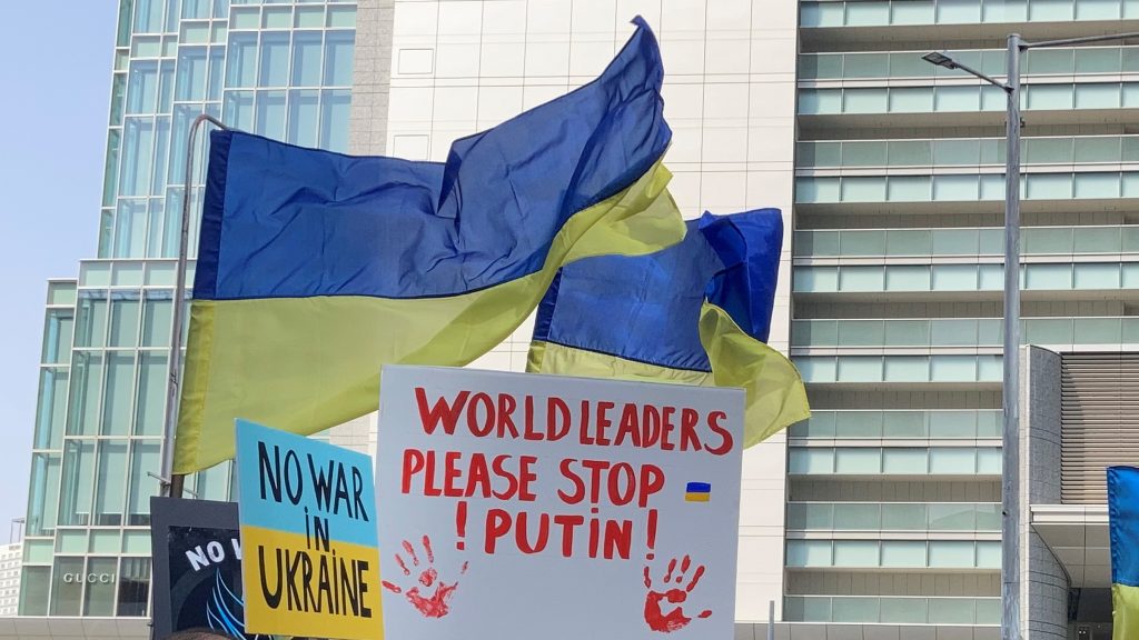 ロシアのウクライナ軍事侵攻に抗議（2022年3月5日 大阪・梅田）