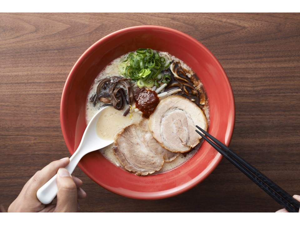 一風堂のとんこつラーメン　「赤丸新味」は看板メニューの一つ