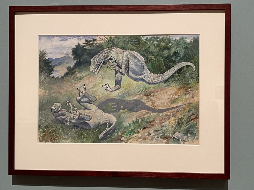 チャールズ・R・ナイト「ドリプトサウルス（飛び跳ねるラエラプス）」　1897年　アメリカ自然史博物館