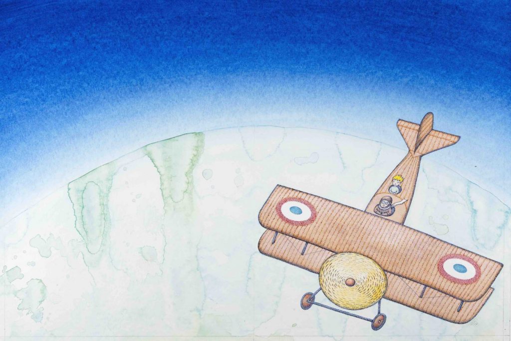 ピーター・シス「飛行士と星の王子さま」©Peter Sis, エリック・カール絵本美術館寄託