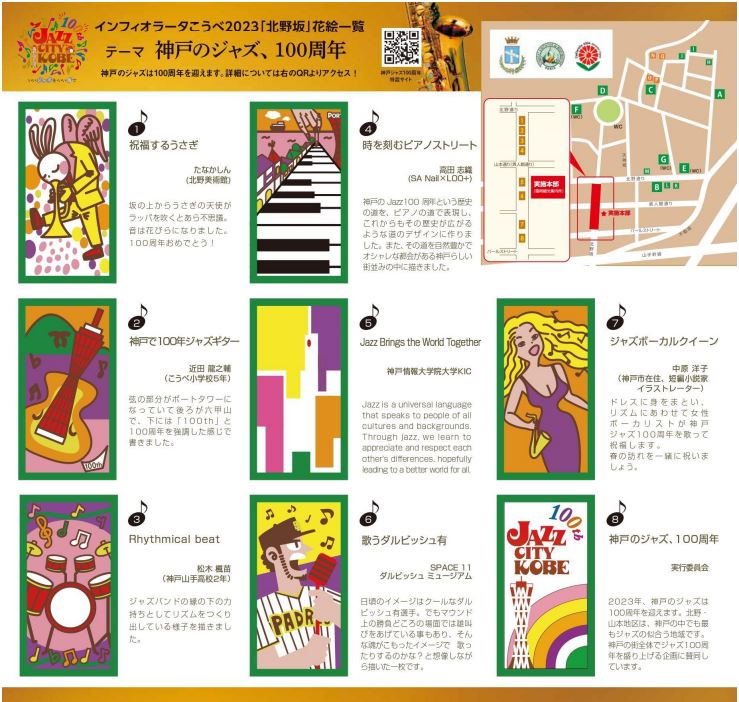 北野坂会場の花絵のデザイン（提供：神戸市）