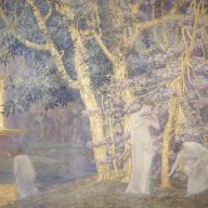 コンスタン・モンタルド　《寓意的な情景》　油彩、陶砂、金・布　1907～1908年　275×415（㎝）