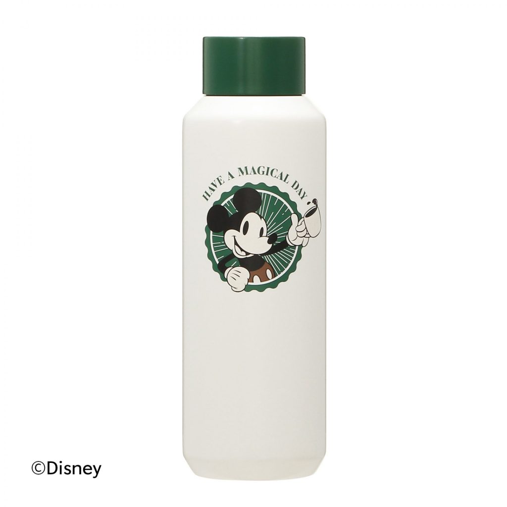 DISNEY Mickey スクリューリッドステンレスボトル ホワイト473ml / ¥4,900 メッセージ：「HAVE A MAGICAL DAY（マジカルな1日を！）」