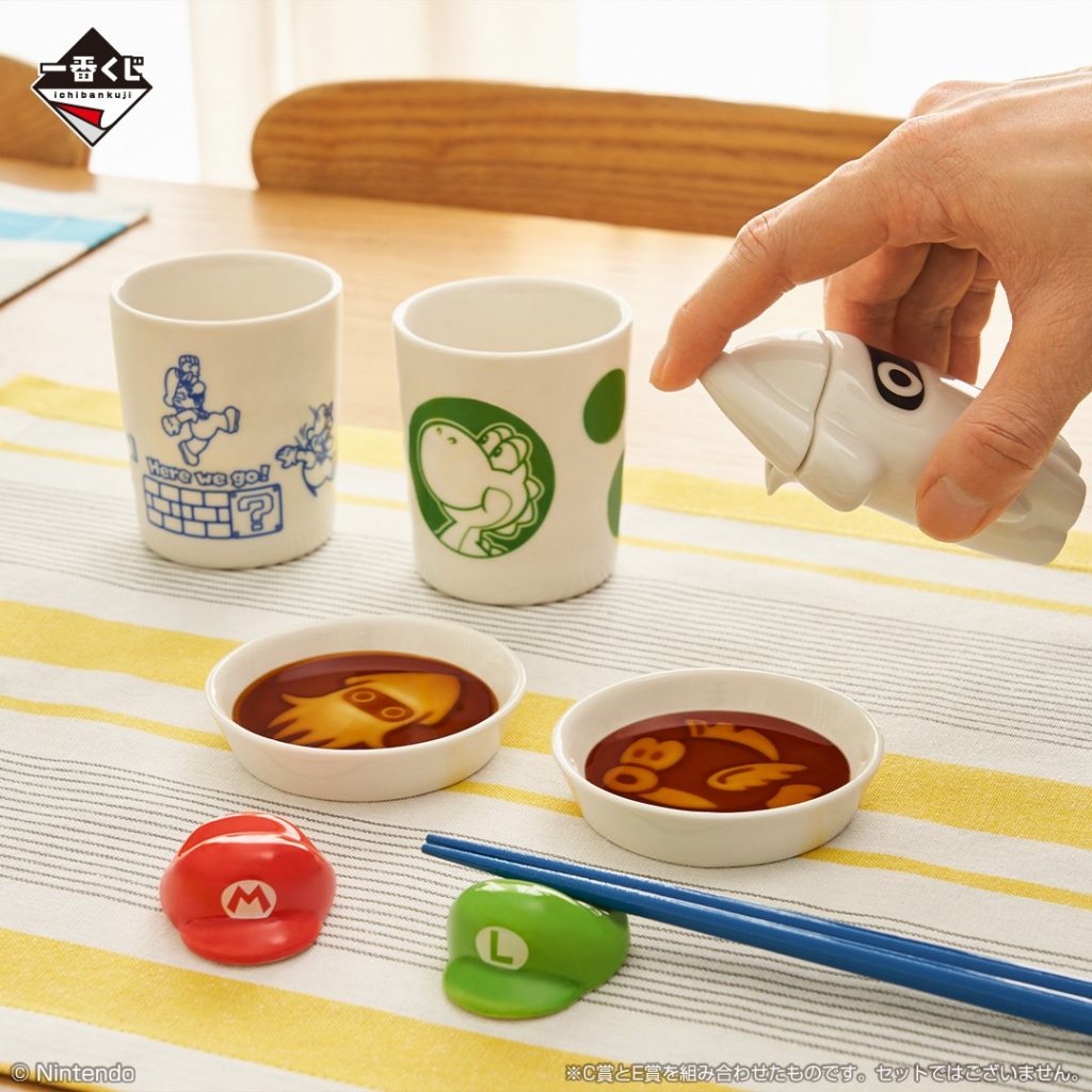 E賞：アドベンチャー陶磁器コレクション(全6種)　箸置き・醤油小皿・湯呑　(C) Nintendo