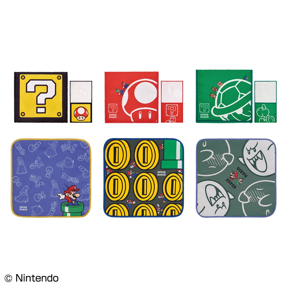 F賞：わくわくタオルアソート(全6種) タオルポーチ・タオル　(C) Nintendo