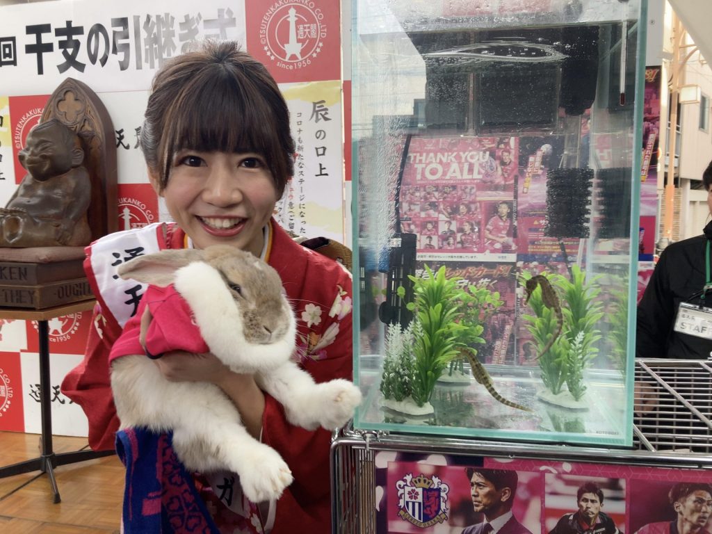 全文掲載》恒例！通天閣『干支の引継ぎ式』ウサギからタツへ、注目の