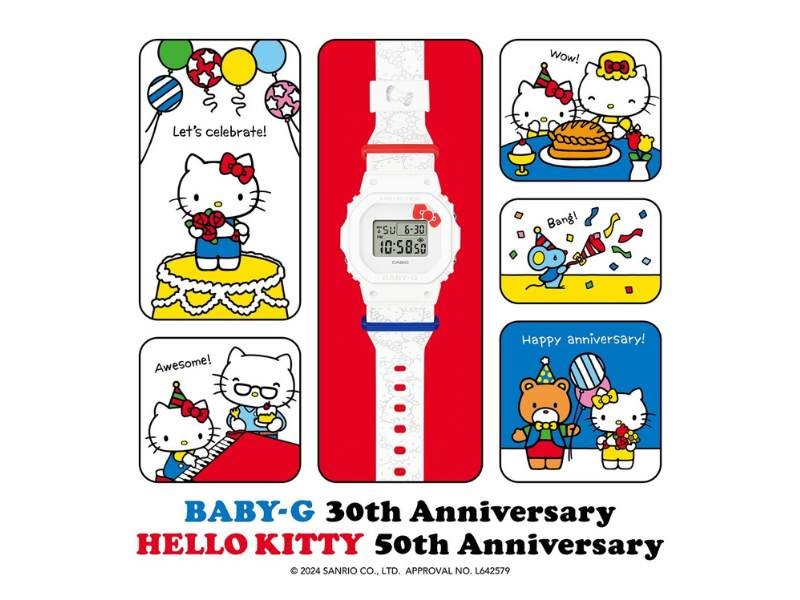 ハローキティ×BABY-G」50周年記念モデル誕生！ 50体のキティが時計を 