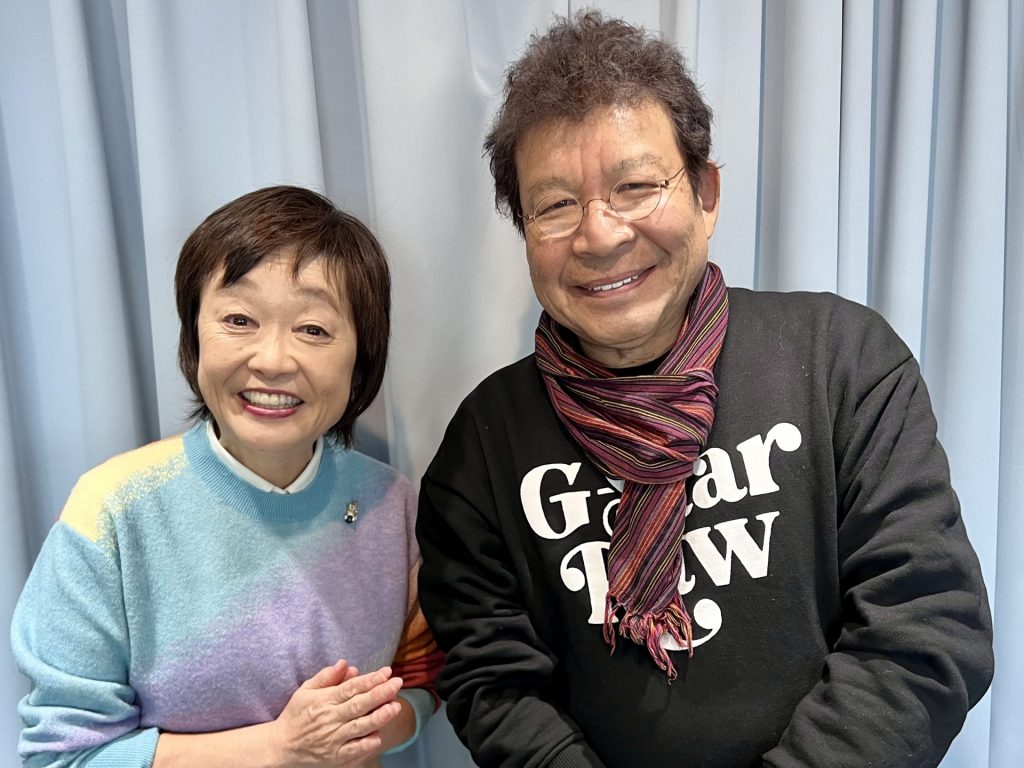 写真左から　増田明美氏、ばんばひろふみ（ラジオ関西スタジオにて）