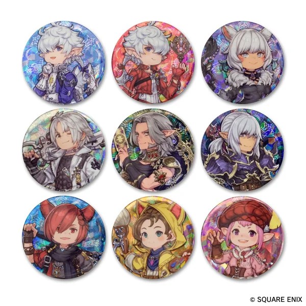 ファイナルファンタジーXIVキャラクター缶バッジ（9個入りBOX：5940円、単品660円）
