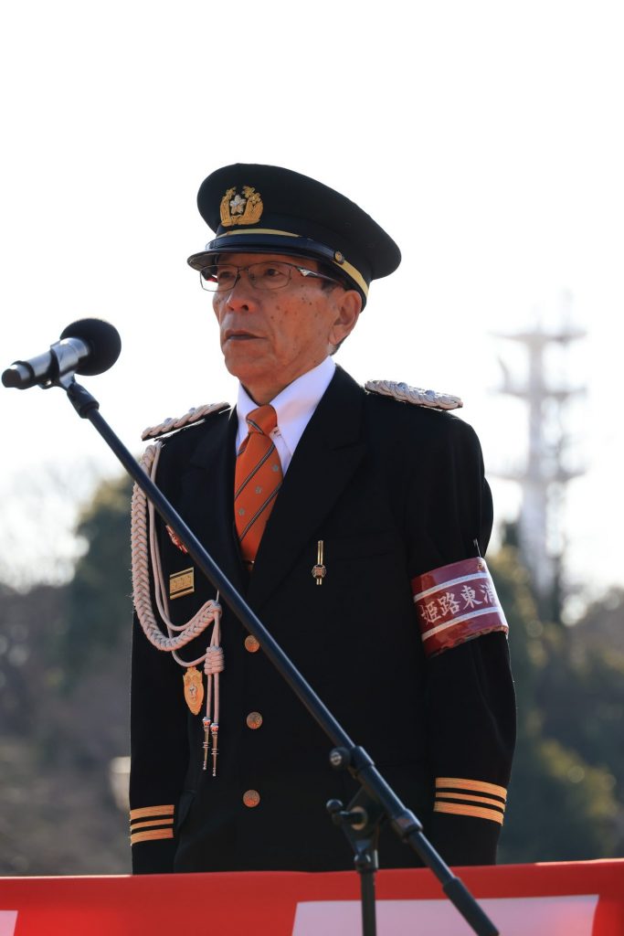 2025年姫路市消防出初式での坂本さん　（提供：姫路市）