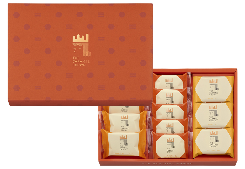 「キャラメルクラウン ギフト」（12個入 3240円、20個入 5400円）