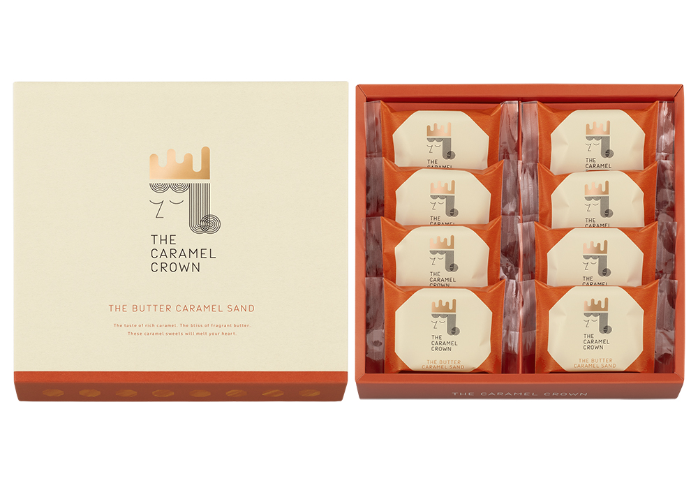 「THE バターキャラメルサンド」（5個入 1188円、8個入 1944円、12個入 2916円）