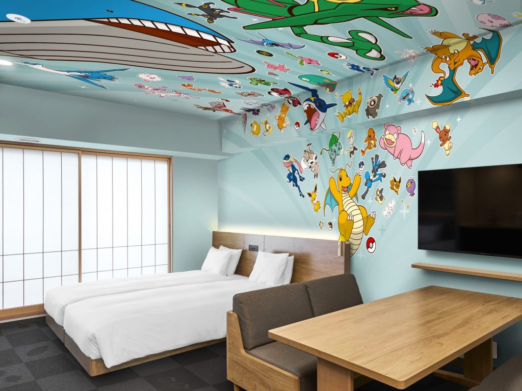 壁一面にはポケモンが描かれている （C）Pokemon. （C）Nintendo_Creatures Inc._GAME FREAK inc. 