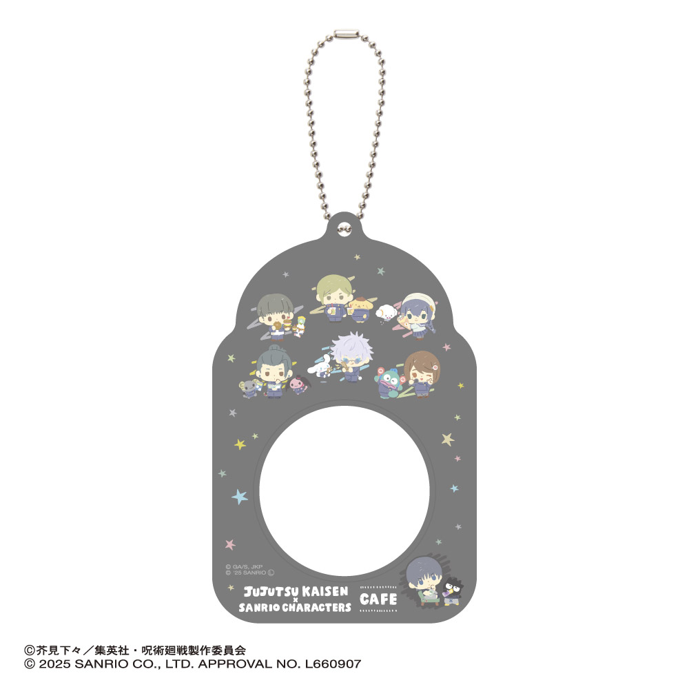 「缶バッジケース（懐玉・玉折）」（1650円）(C)芥見下々／集英社・呪術廻戦製作委員会 (C)2025 SANRIO CO., LTD.　APPROVAL NO. L660907