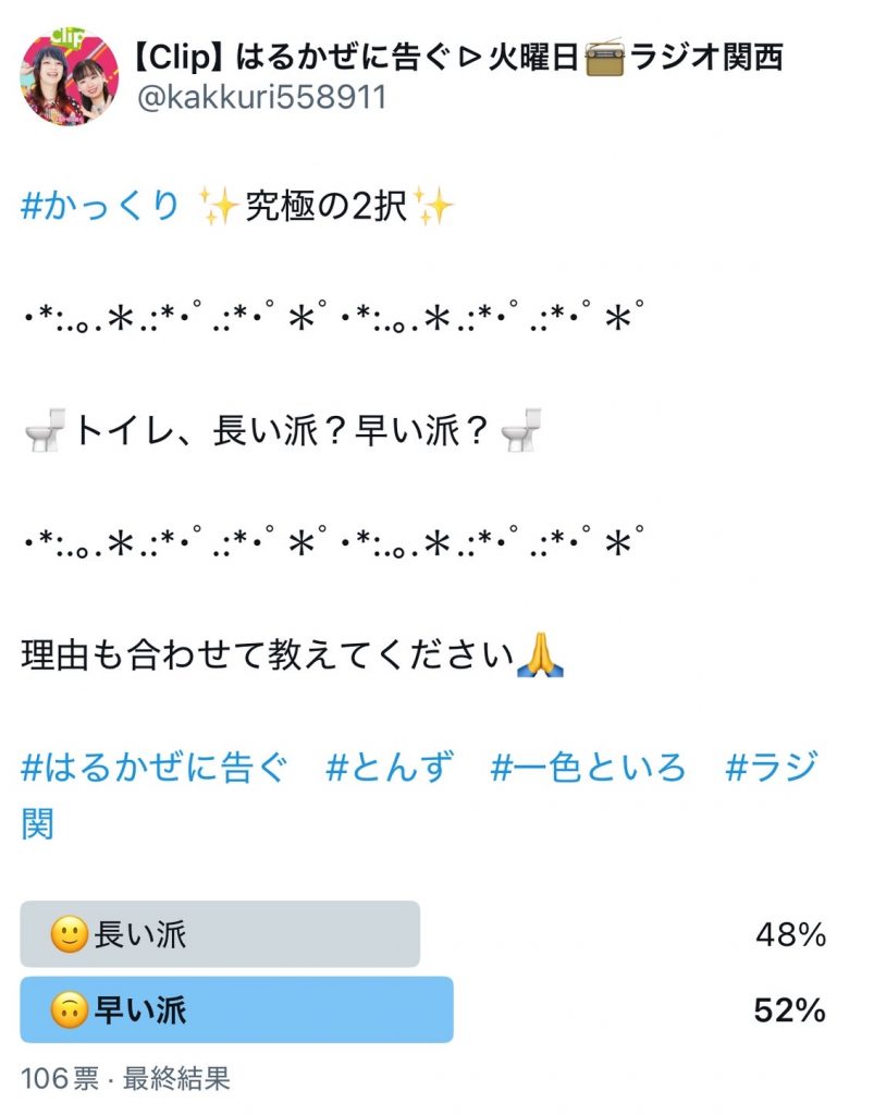 アンケート結果（番組公式Xより）