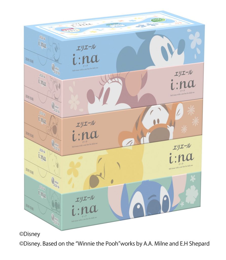 『エリエール i:na ティシュー ディズニーデザイン フィルムレス』7月1日（火）数量限定発売！実写映画化で話題のスティッチも。