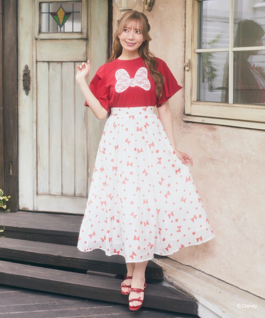 ミニー/総柄リボン付きスカート（1万4500円）