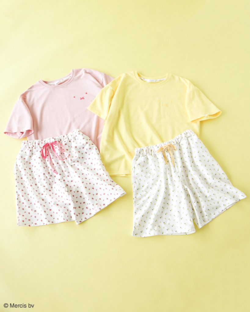 「miffy/SET2点Tシャツ＋ショートパンツ」（カラー：Yellow/Pink　5990円）