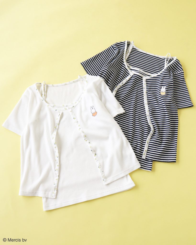 「miffy/SET2点リブアンサンブル」（カラー：White/Border　5990円）