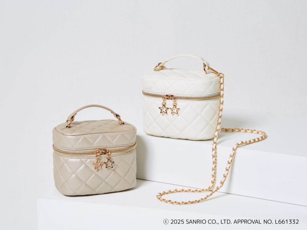 「バニティショルダーバッグ」（カラー：アイボリー／シャンパンゴールド　4397円）　(C)2025 SANRIO CO., LTD. APPROVAL NO. L661332
