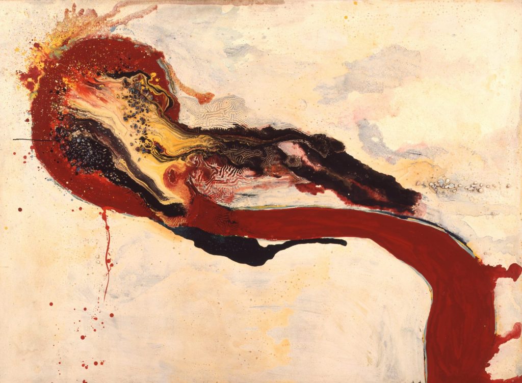 元永定正『作品』1962年油性合成樹脂塗料、綿布、板 芦屋市立美術博物館蔵　(c)モトナガ資料研究室　　