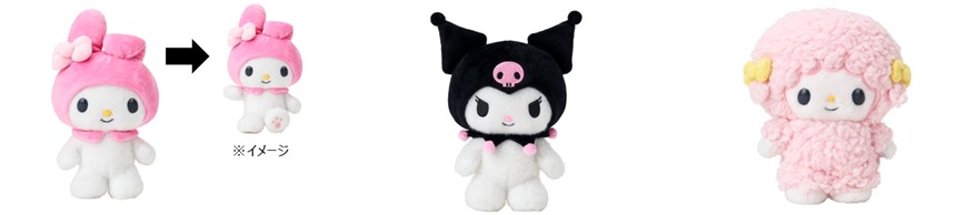 ぬいぐるみ（全3 アイテム）（各3300円）(C)Netflix. Used with permission.　(C)2025 SANRIO CO.,LTD.　著作：(株)サンリオ