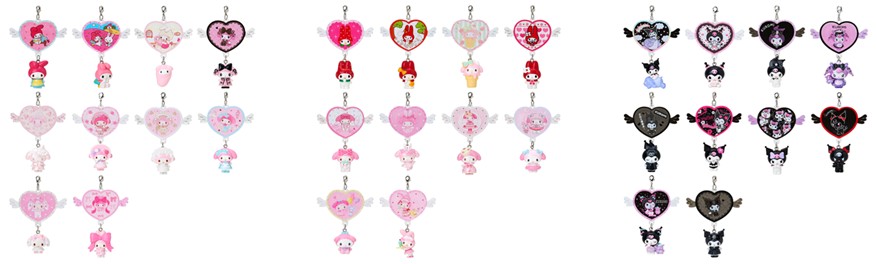 サンリオショップ34店舗、サンリオオンラインショップ限定商品>　歴代デザインのシークレットチャーム　(C)Netflix. Used with permission.　(C)2025 SANRIO CO.,LTD.　著作：(株)サンリオ
