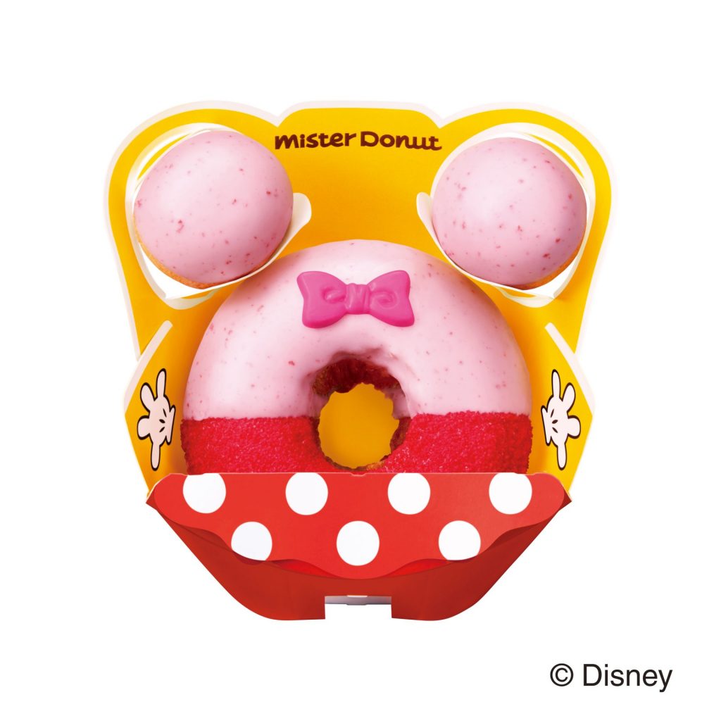 【ディズニー　スマイルコレクション】ふわふわシューストロベリーリング＜ミニーマウス＞（テイクアウト　334円、イートイン　341円）