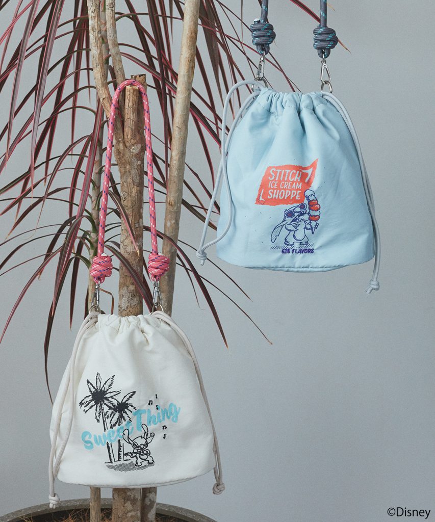 「スティッチ/ロープコードパファーバッグ」（カラー：Ivory/Sax　4999円）