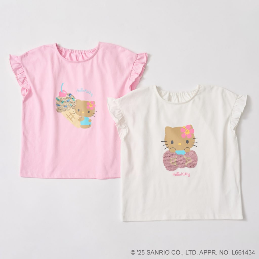 【ROPE' PICNIC×ハローキティコラボ】日焼けハローキティ スパンコールトップス（3850円）　(C)2025 SANRIO CO., LTD. APPROVAL NO. L661434