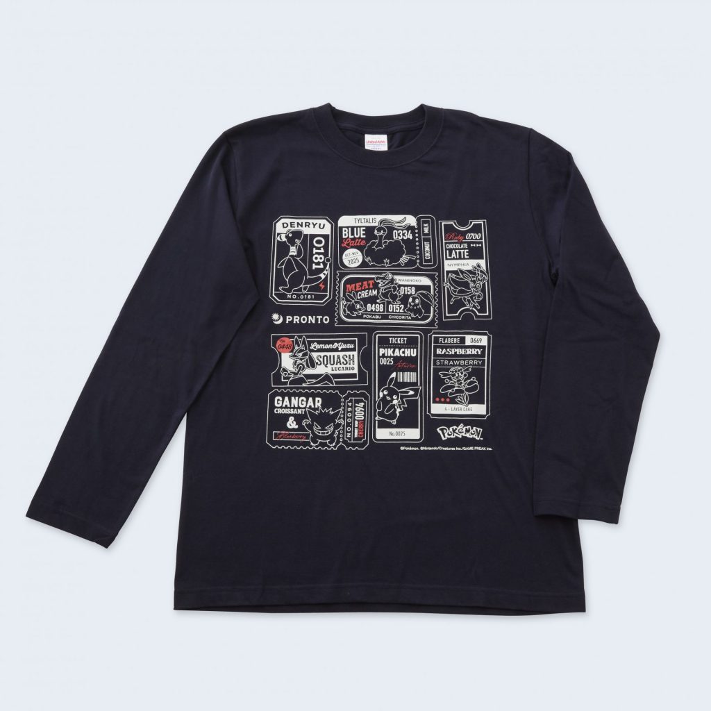 ポケモンオリジナルロングスリーブＴシャツ（3850円）　(C)2025 Pokemon. (C)1995-2025 NintendoCreatures Inc.GAME FREAK inc.