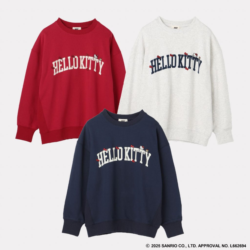 【ハローキティ×ANY】ロゴスウェット（5990円）