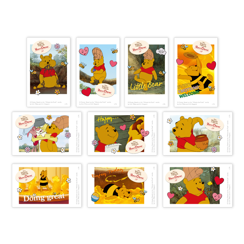ステッカー（ランダム10種　605円）　(C)Disney. Based on the "Winnie the Pooh" works by A.A. Milne and E.H. Shepard.