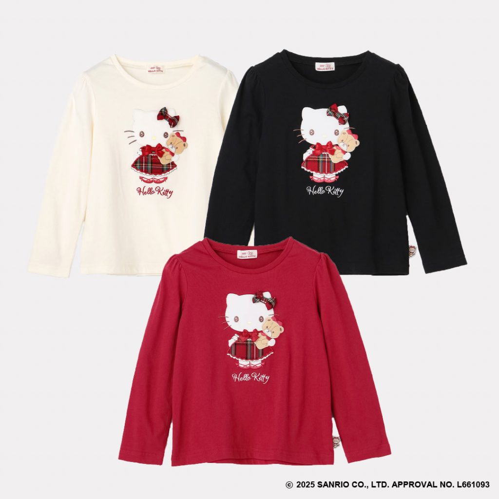 【ハローキティ×ANY KIDS】アップリケ 長袖Tシャツ（2990～円）