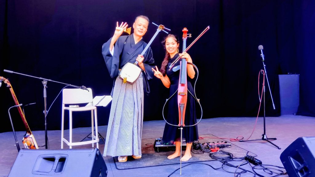 三味線とエレクトリック・チェロの競演…大阪・関西万博 アメリカ