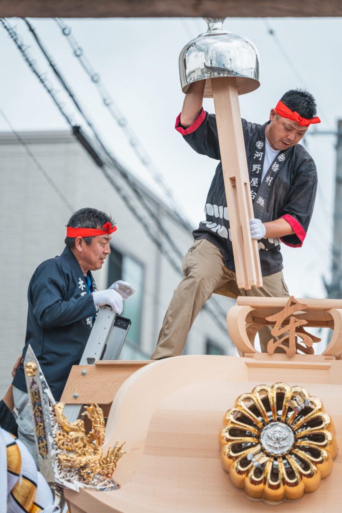 新調屋台入魂式の様子　（提供：河野建設屋台製作所外観　（提供：河野建設屋台製作所）