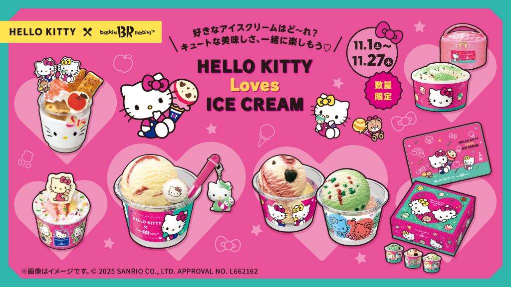 サーティワンとハローキティがコラボレーションした「HELLO KITTY Loves ICE CREAM」が11月1日（土）からスタート！