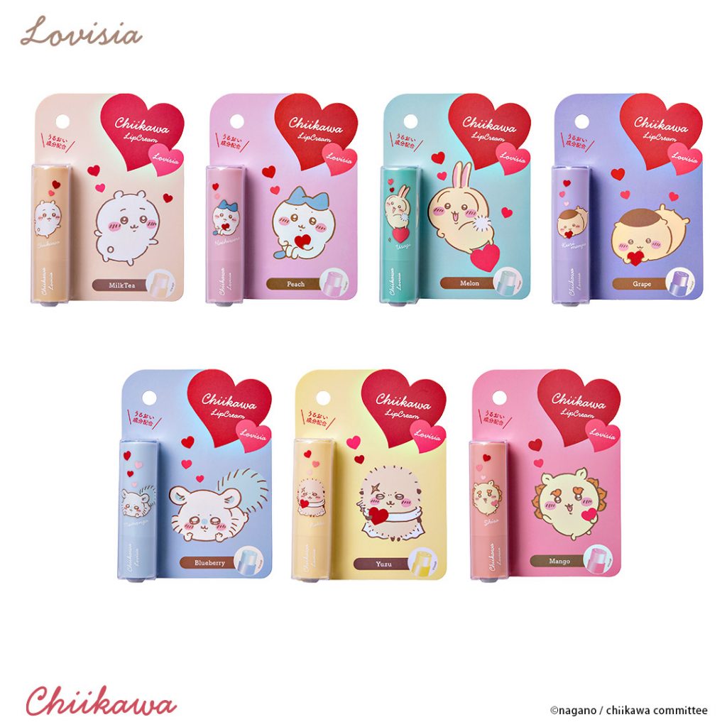 「Lovisia ちいかわリップクリーム ハートシリーズ」（各858円）