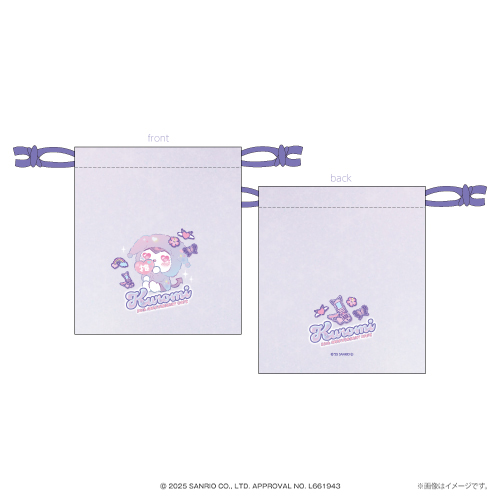 サテン巾着（1760円） (C)2025 SANRIO CO., LTD. APPROVAL NO. L661943