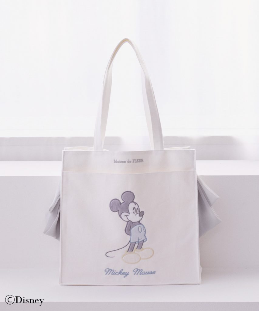 Mickey Mouse「リボントートバッグ」(カラー:Ivory 8800円)