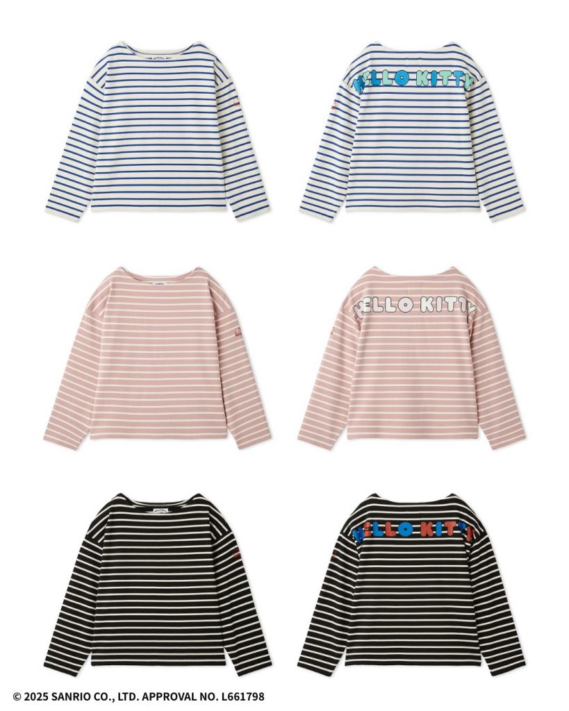 「HELLO KITTYボーダーカットソー」（カラー：WHT,PNK,BLK　1万4300円）