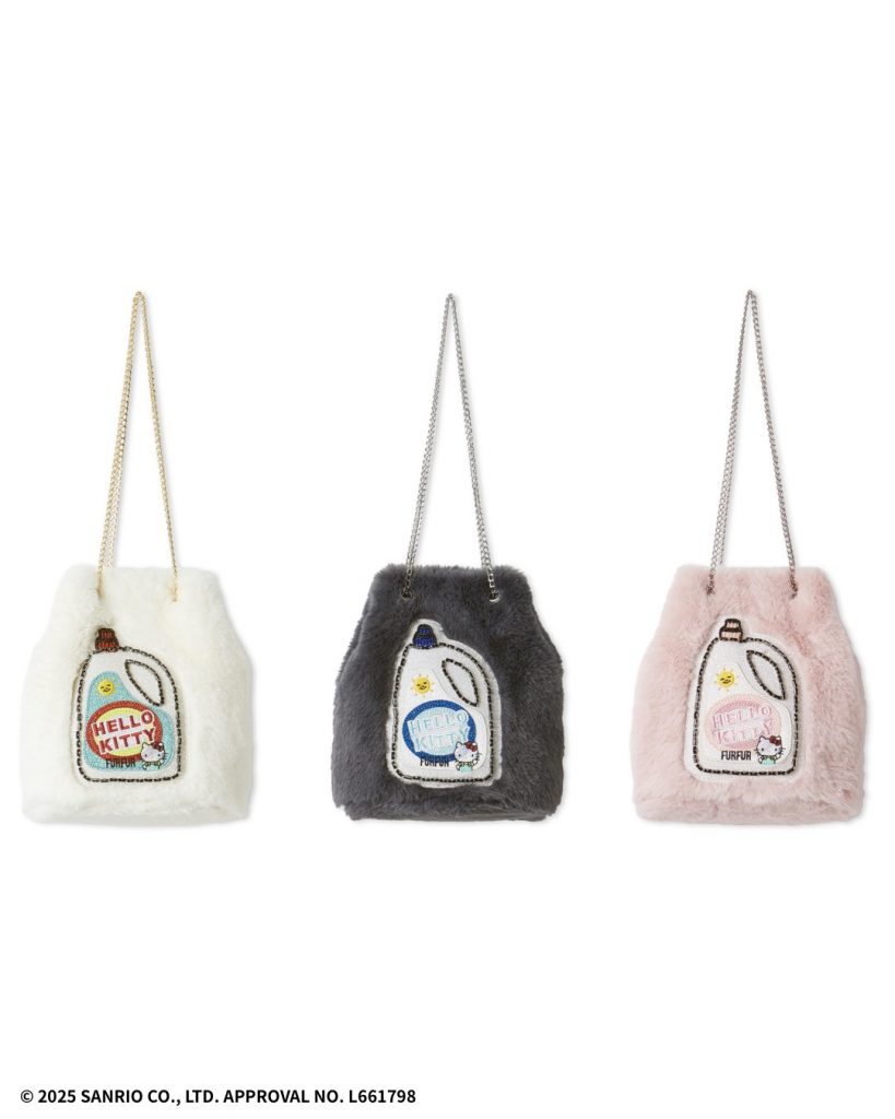 「HELLO KITTYエコファーショルダーバッグ」（カラー：IVR,CGRY,PNK　2万4200円）