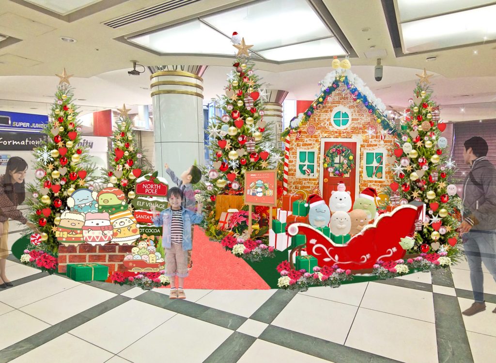 「ホワイティうめだとすみっコぐらしのクリスマス」サニーテラス　(C)2025 San-X Co., Ltd. All Rights Reserved.