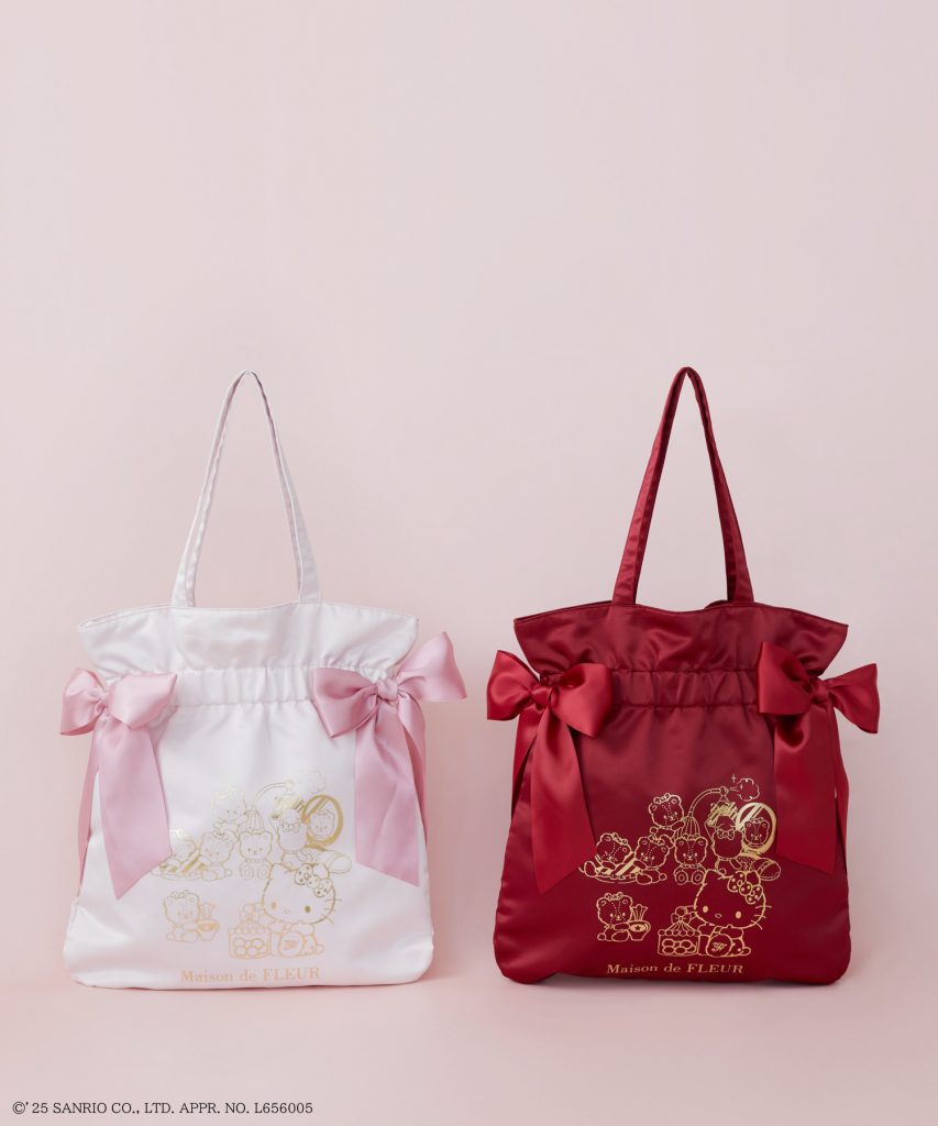 ハローキティ ダブルリボントートバッグ（カラー：Pink/Red　6900円）