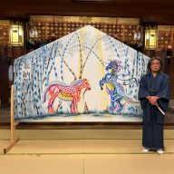 大絵馬「麟麒神使」と不動貴雄氏