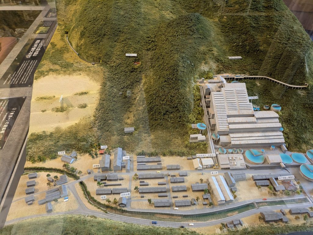 朝来市鉱石の道 神子畑交流館・神選では、鉱石の道について知ることのできる模型も展示されている