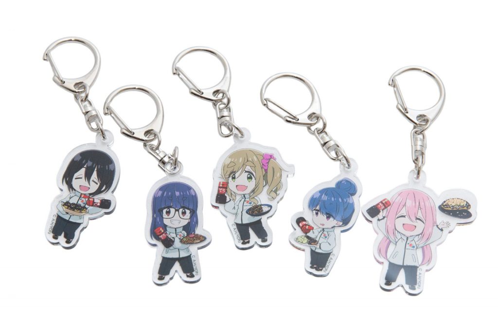 描き起こしSDキャラクター使用 アクリルキーホルダー(5種 各660円) (C)あfろ・芳文社/野外活動プロジェクト